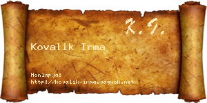 Kovalik Irma névjegykártya